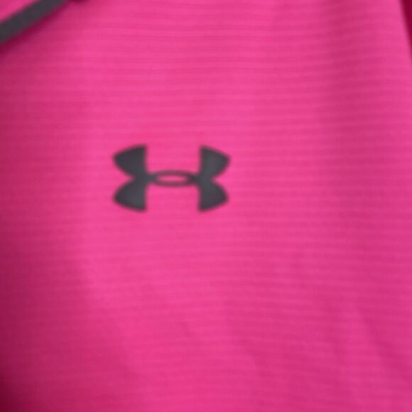Under Armour Men's Tech Polo Short Sleeve Shirt Sz Large Astro Pink Pitch Gray - Picture 2 of 4